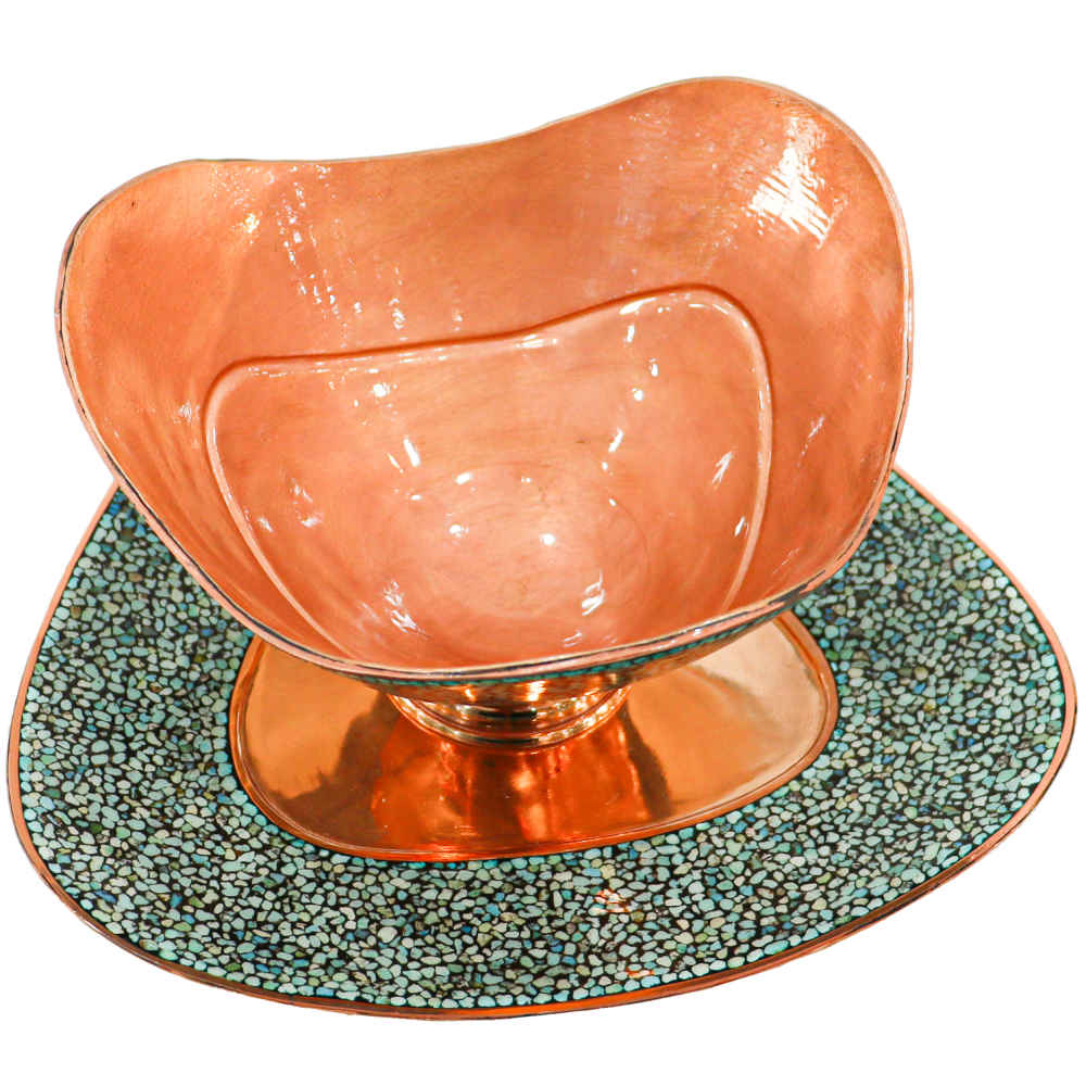 Price and Buy Decorative Bowl & Plate Persian Artisan-Crafted Turquoise Inlay - Image 3