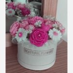 Price and Buy Decorative Candle Flower Box with Floral Design in Pink