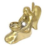 Price and Buy Decorative Ceramic Candle Holder Chic with Angle Design in Golden