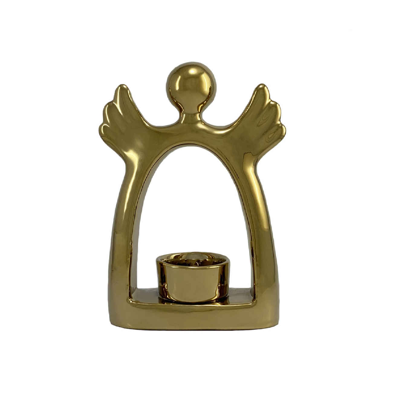 Price and Buy Decorative Ceramic Candle Holder with Angle Design in Gold_6901626be0702.jpeg Price and Buy Decorative Ceramic Candle Holder with Angle Design in Gold - Image 1