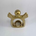 Price and Buy Decorative Ceramic Candle Holder with Angle Design in Gold - Image 4