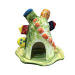 Price and Buy Decorative Ceramic Candle Holder with Colorful Houses Design Handcrafted