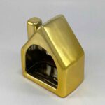 Price and Buy Decorative Ceramic Candle Holder with Cottage Design in Gold - Image 3