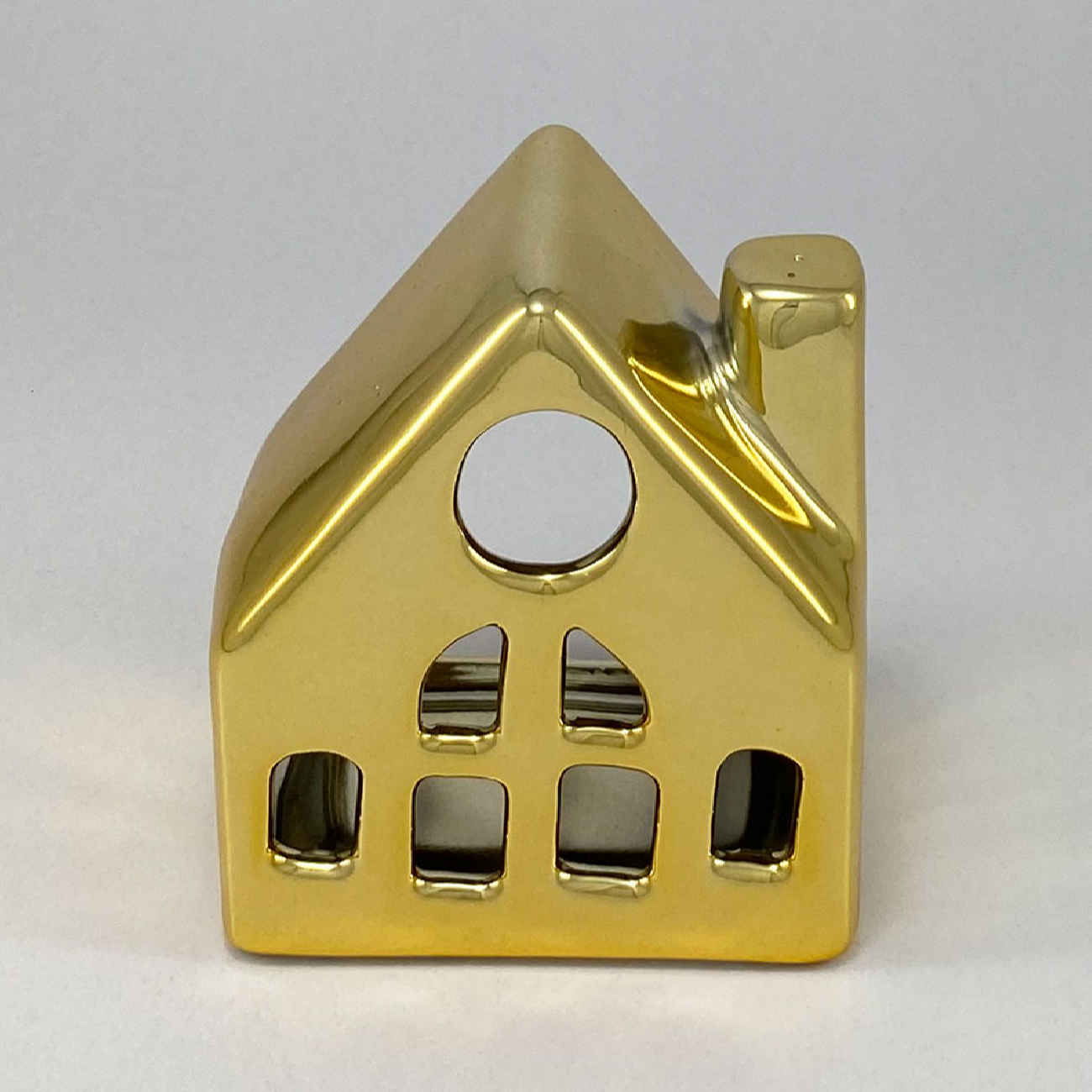 Price and Buy Decorative Ceramic Candle Holder with Cottage Design in Gold - Image 4