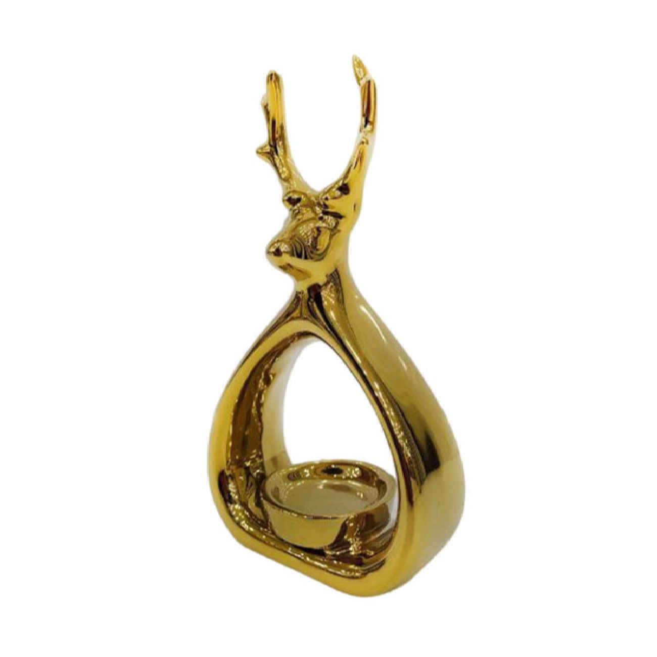 Price and Buy Decorative Ceramic Candle Holder with Deer Design in Gold_6901625cd86d9.jpeg Price and Buy Decorative Ceramic Candle Holder with Deer Design in Gold - Image 1