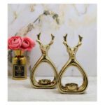 Price and Buy Decorative Ceramic Candle Holder with Deer Design in Gold - Image 4