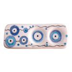 Price and Buy Decorative Ceramic Candle Holder with Evil Eye Design Handcrafted