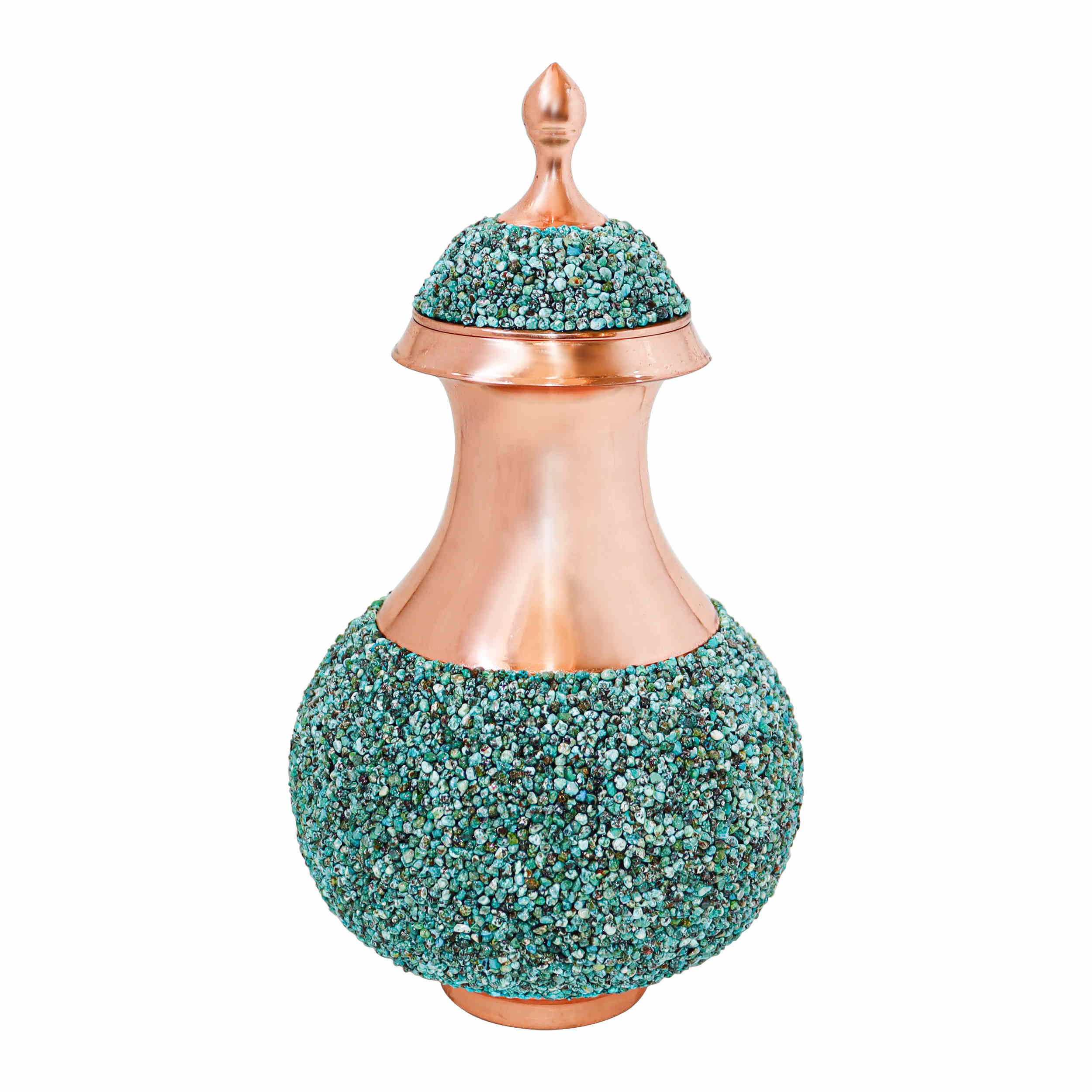 Price and Buy Decorative Copper Bottle Persian Artisan-Crafted Prominent Turquoise Inlay Design