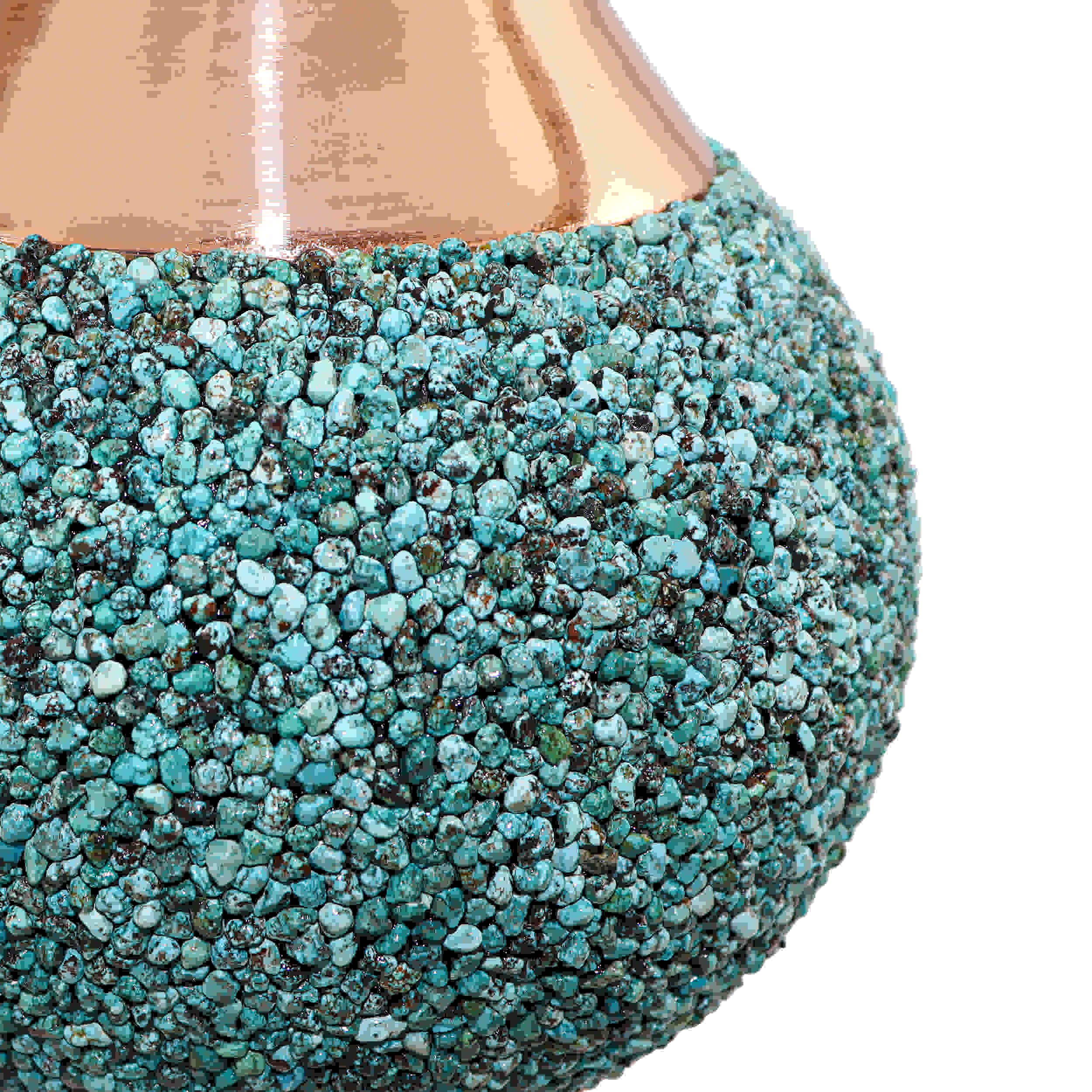 Price and Buy Decorative Copper Bottle Persian Artisan-Crafted Prominent Turquoise Inlay Design - Image 3