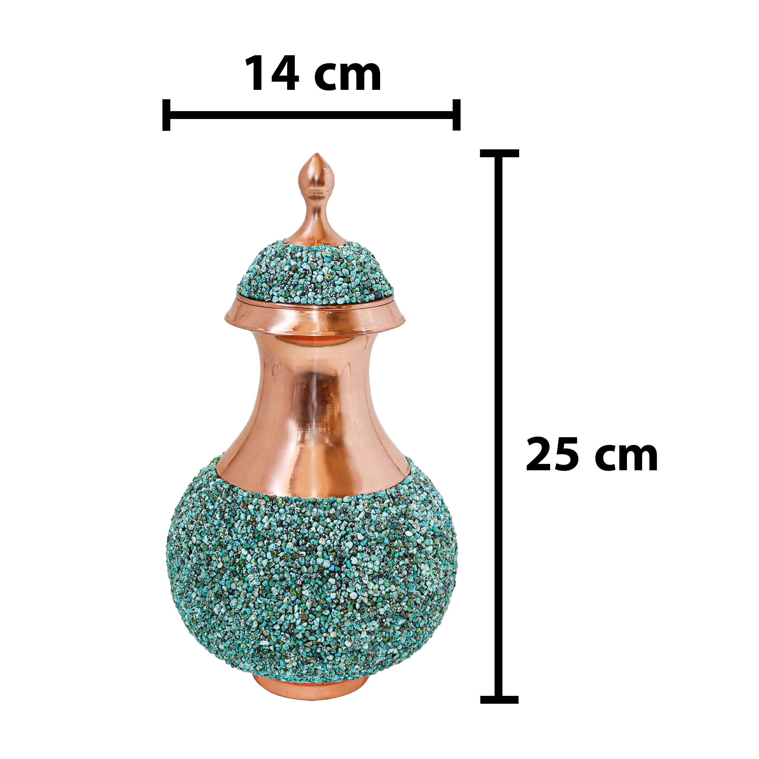 Price and Buy Decorative Copper Bottle Persian Artisan-Crafted Prominent Turquoise Inlay Design - Image 4