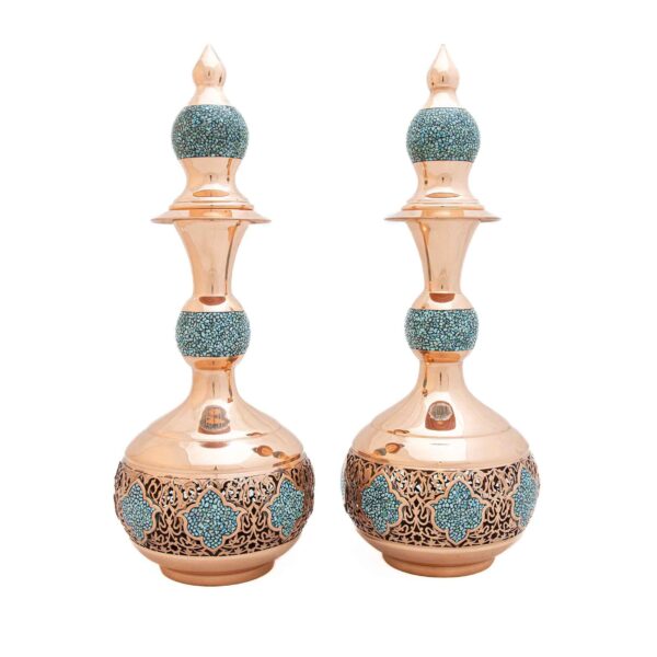 Price and Buy Decorative Copper Bottle Persian Artisan-Crafted Turquoise Inlay Set of 2_690166a26c3fa.jpeg Price and Buy Decorative Copper Bottle Persian Artisan-Crafted Turquoise Inlay Set of 2