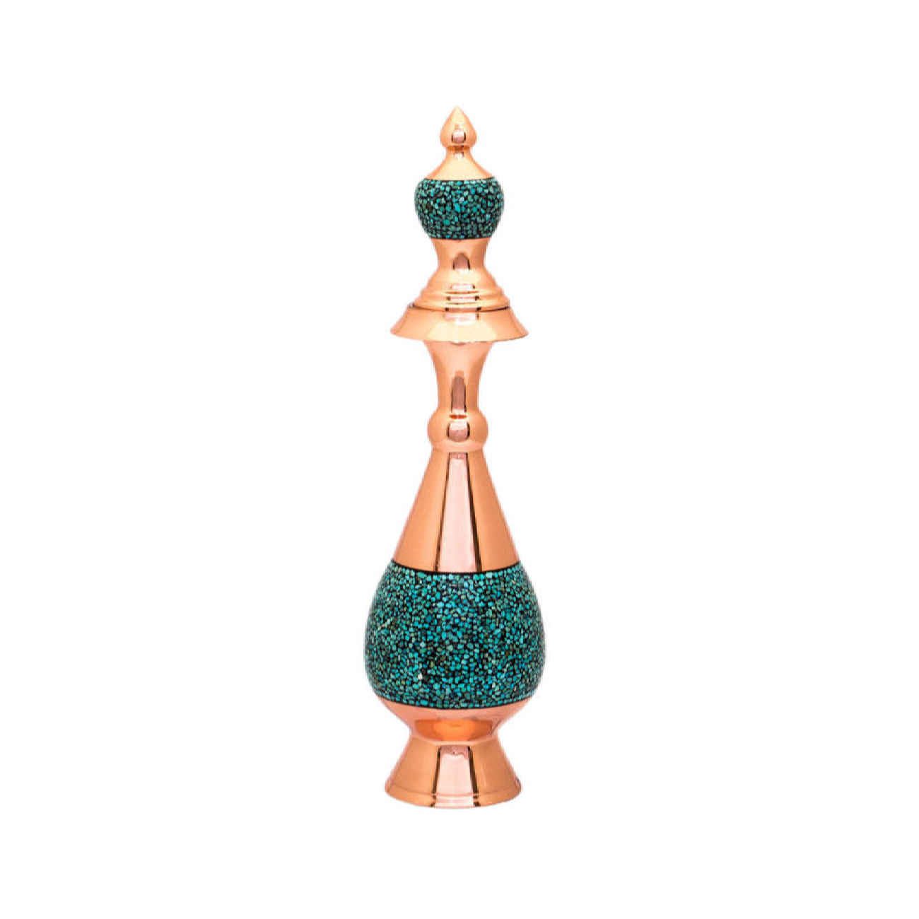 Price and Buy Decorative Copper Bottle Persian Artisan-Crafted with Turquoise Inlay Design