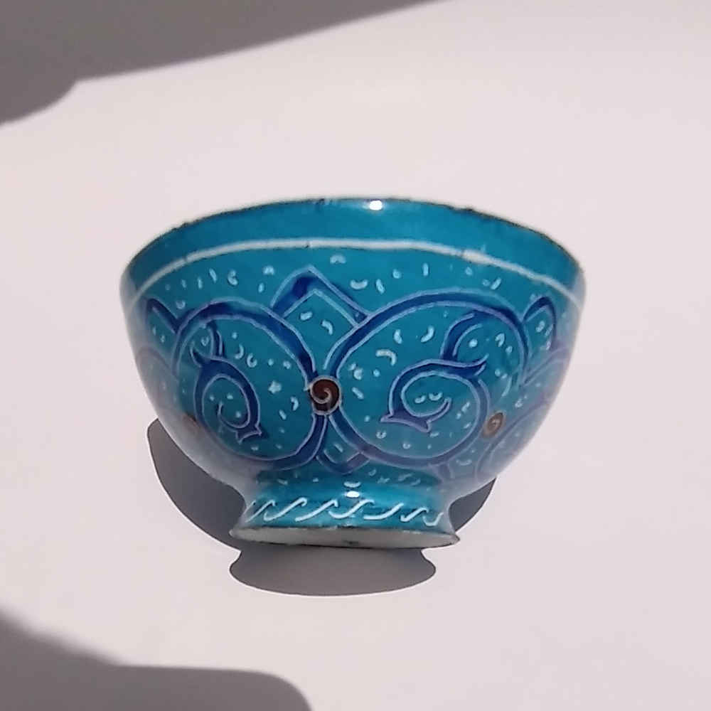 Price and Buy Decorative Copper Bowl Hand-Painted With Persian Minakari Enamel Sima - Image 3