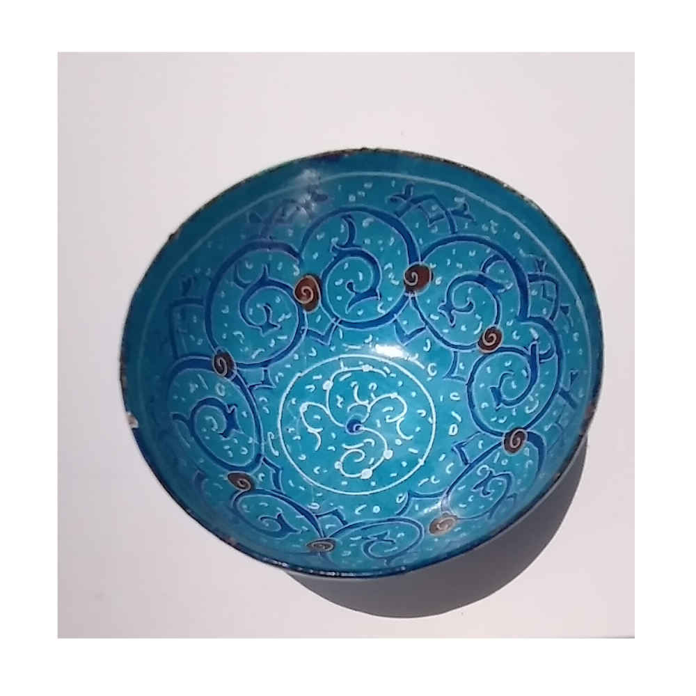 Price and Buy Decorative Copper Bowl Hand-Painted With Persian Minakari Enamel Sima - Image 4