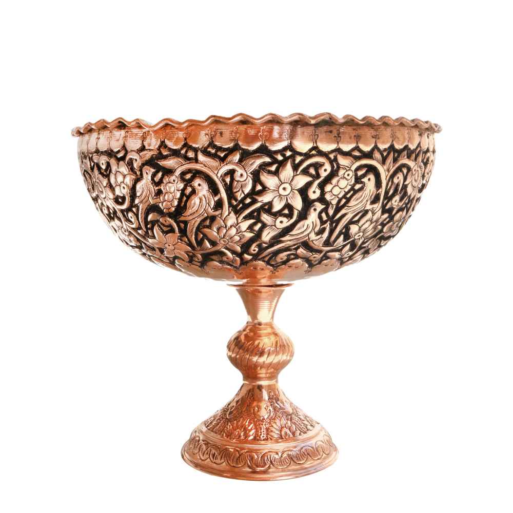 Price and Buy Decorative Copper Bowl Handcrafted Persian Engraved Gol-o Morgh_68fbcf73001df.jpeg Price and Buy Decorative Copper Bowl Handcrafted Persian Engraved Gol-o Morgh - Image 1