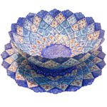Price and Buy Decorative Copper Bowl & Plate Hand-Painted With Persian Minakari Enamel Azar