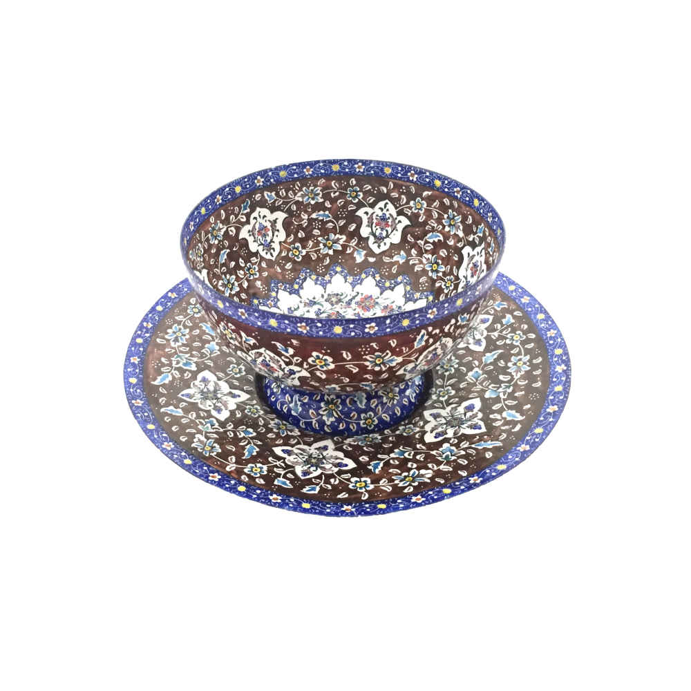 Price and Buy Decorative Copper Bowl & Plate Hand-Painted With Persian Minakari Enamel Reyhan_68fbd047352eb.jpeg Price and Buy Decorative Copper Bowl & Plate Hand-Painted With Persian Minakari Enamel Reyhan - Image 1