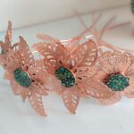 Price and Buy Decorative Copper Flower with Turquoise Detailing – Artistic Floral Art for Home Decor (x10)