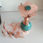 Price and Buy Decorative Copper Flower with Turquoise Detailing – Artistic Floral Art for Home Decor (x10) - Image 3