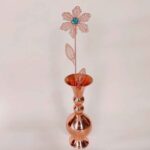 Price and Buy Decorative Copper Flower with Turquoise Inlay – Handcrafted Floral Art Design for Home Decor - Image 3