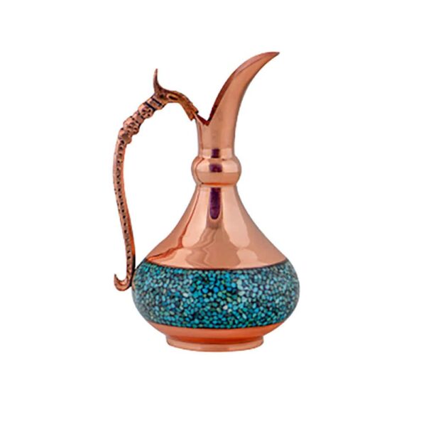 Price and Buy Decorative Copper Pitcher Persian Artisan-Crafted Turquoise Inlay Hasti