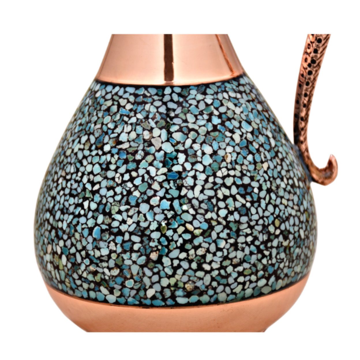 Price and Buy Decorative Copper Pitcher Persian Artistic with Neyshabur Turquoise Inlay - Image 5