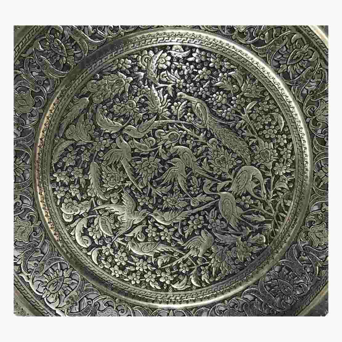 Price and Buy Decorative Copper Tray Hand-Engraved with Persian Artisanal Flower - Image 4