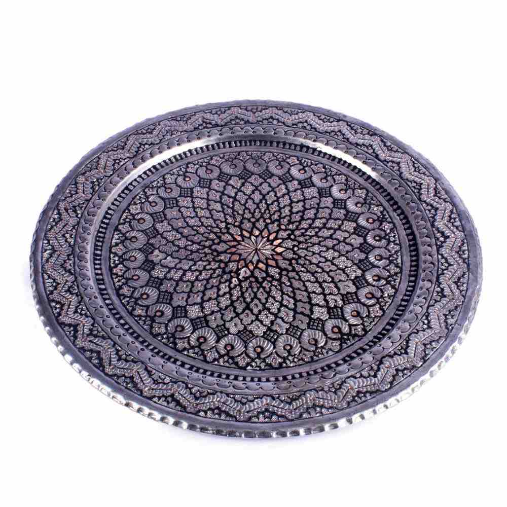 Price and Buy Decorative Copper Tray Hand-Engraved with Persian Artisanal Sun - Image 3