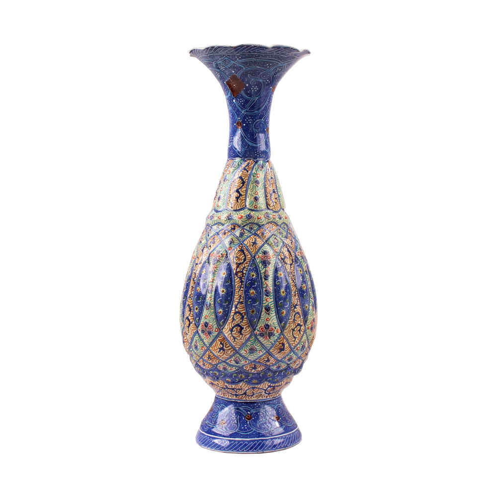 Price and Buy Decorative Copper Vase Hand-Painted with Persian Minakari Enamel Elham