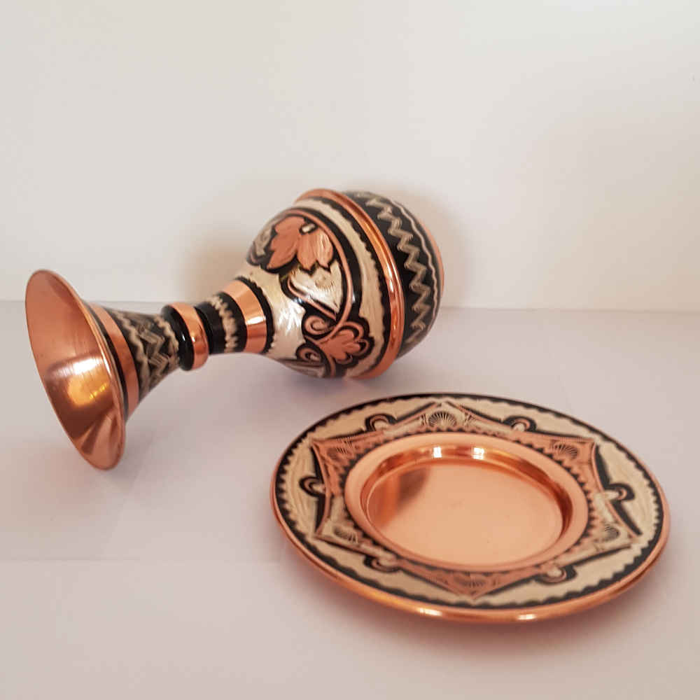 Price and Buy Decorative Copper Vase Hand-Painted with Persian Minakari Enamel Helen - Image 3