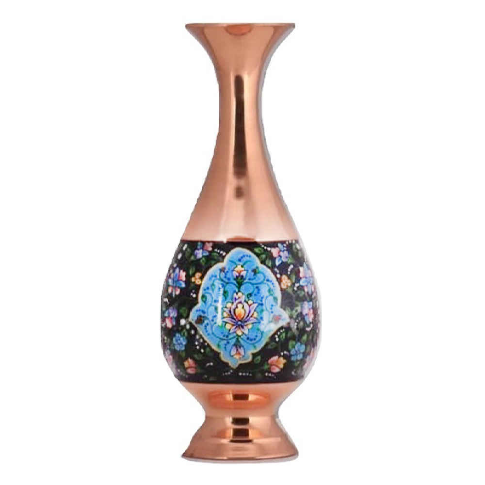 Price and Buy Decorative Copper Vase Hand-Painted with Persian Minakari Enamel Hila