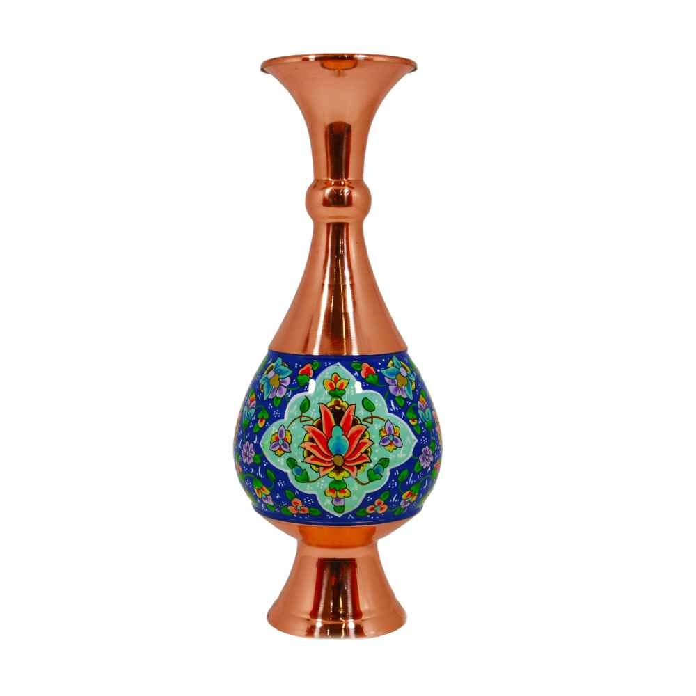 Price and Buy Decorative Copper Vase Hand-Painted with Persian Minakari Enamel Leyli