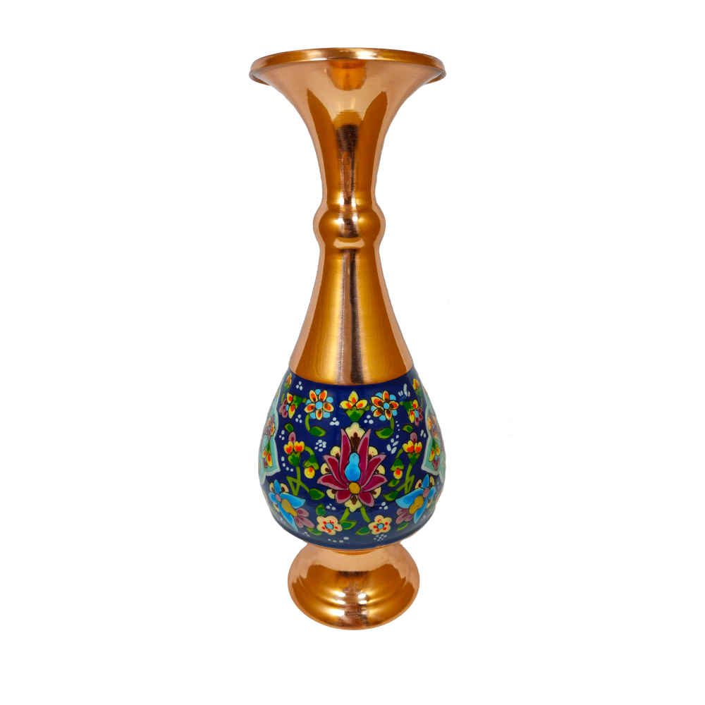 Price and Buy Decorative Copper Vase Hand-Painted with Persian Minakari Enamel Leyli - Image 3