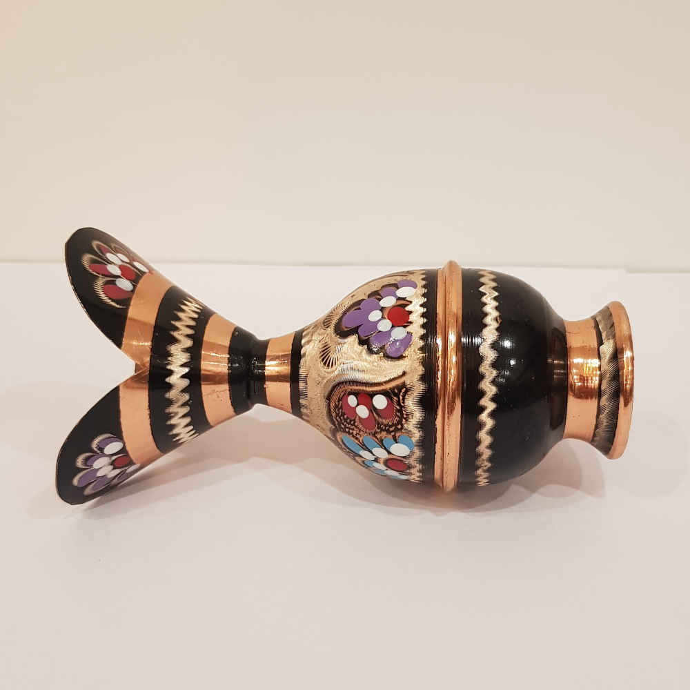 Price and Buy Decorative Copper Vase Hand-Painted with Persian Minakari Enamel Noghli - Image 4