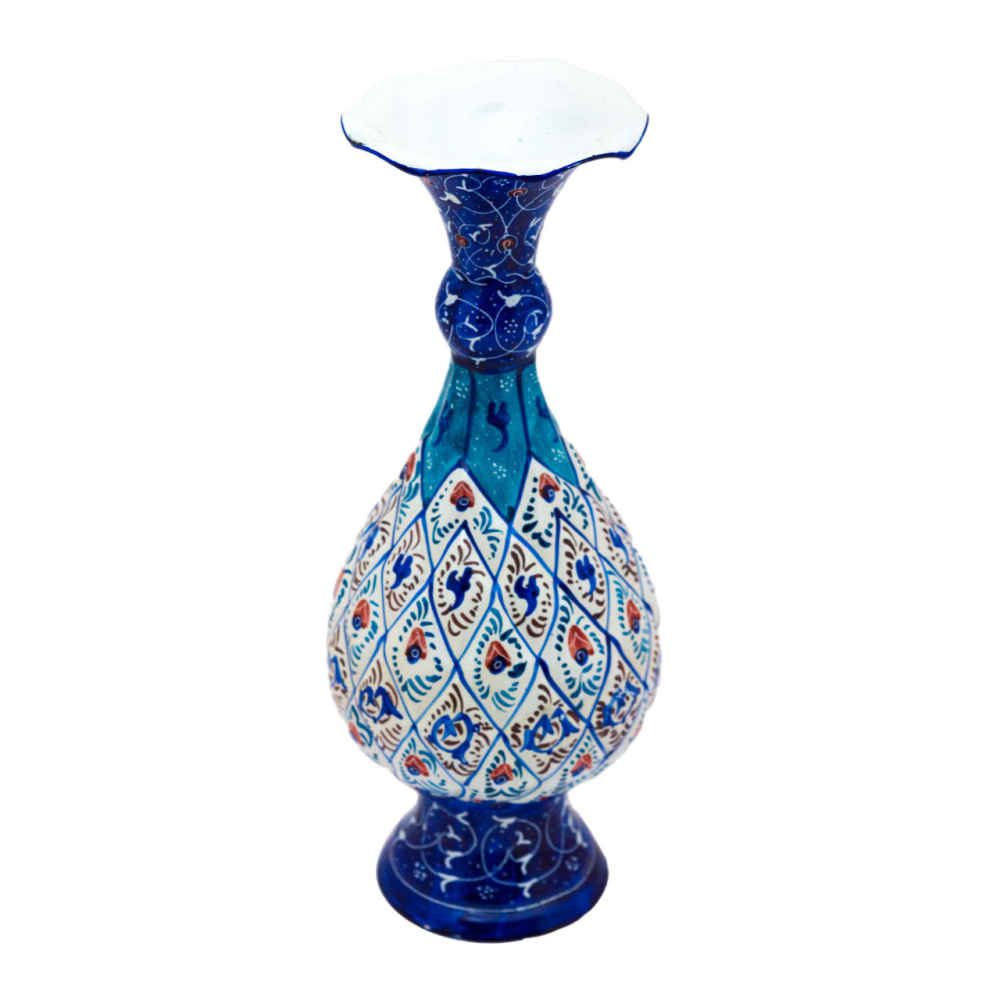 Price and Buy Decorative Copper Vase Hand-Painted with Persian Minakari Enamel Sarahi