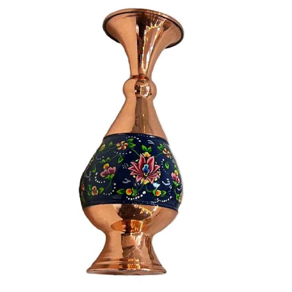 Price and Buy Decorative Copper Vase Hand-Painted with Persian Minakari Enamel Sina