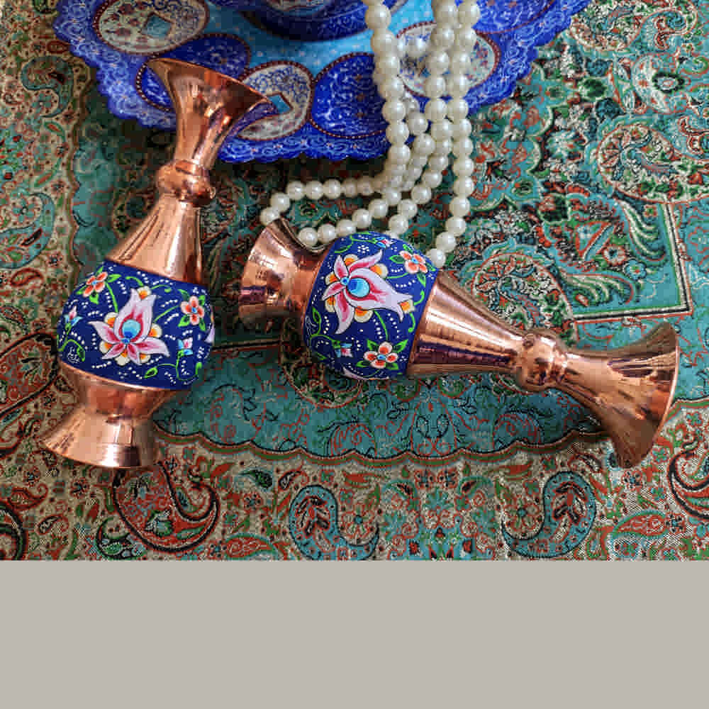 Price and Buy Decorative Copper Vase Hand-Painted with Persian Minakari Enamel Soraya - Image 5