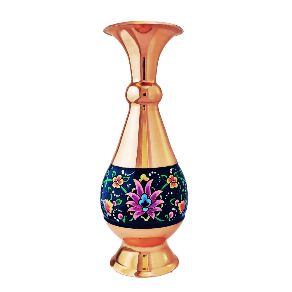 Price and Buy Decorative Copper Vase Hand-Painted with Persian Minakari Enamel Tahoora