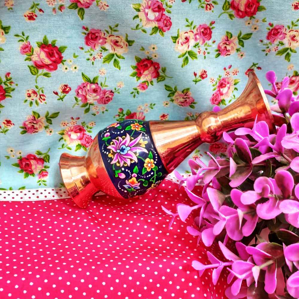 Price and Buy Decorative Copper Vase Hand-Painted with Persian Minakari Enamel Tahoora - Image 3