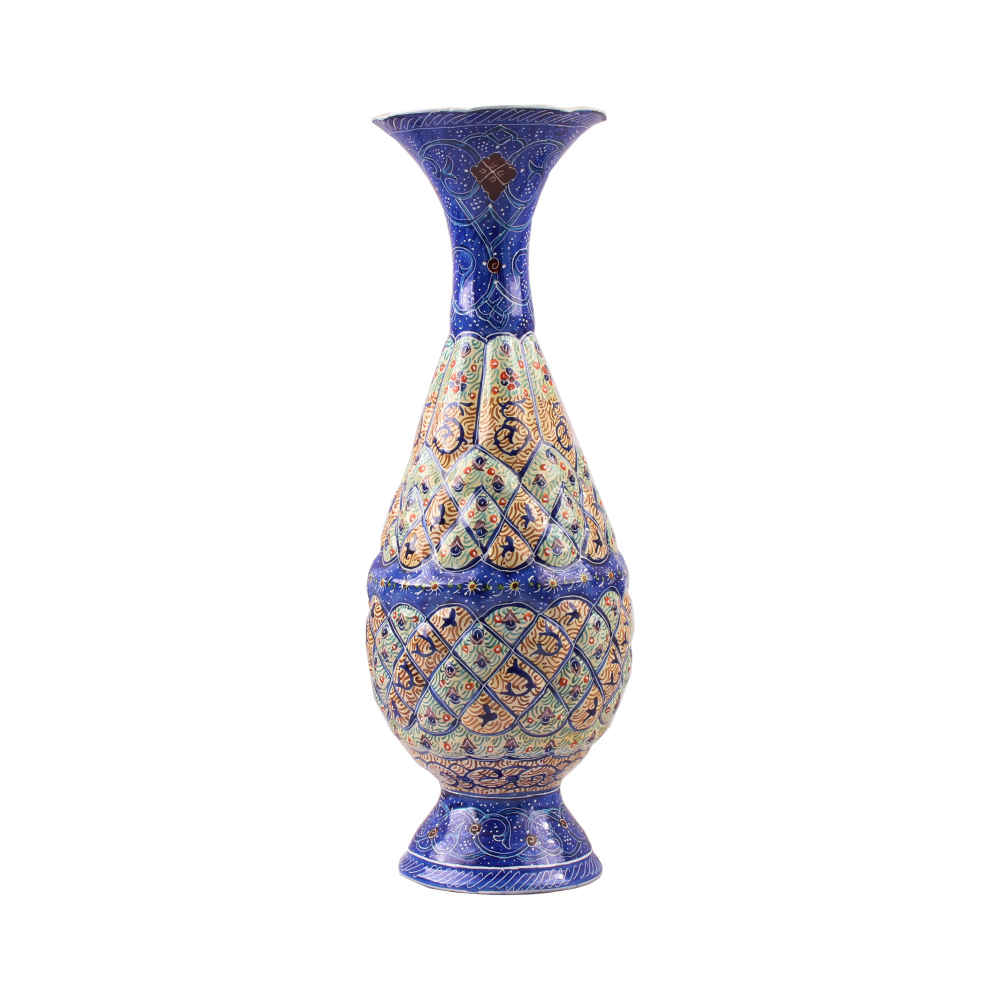 Price and Buy Decorative Copper Vase Hand-Painted with Persian Minakari Enamel Zar