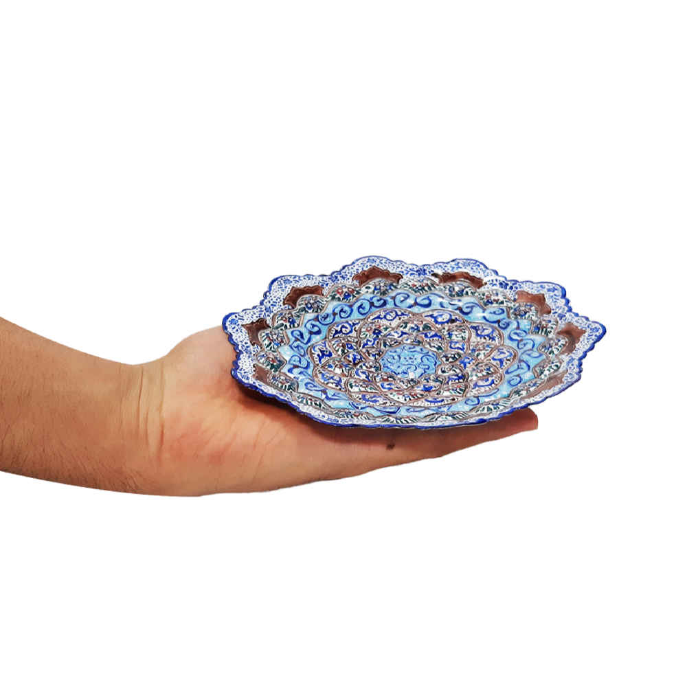 Price and Buy Decorative Copper Wall Plate Hand-Painted with Persian Minakari Enamel Bamdad - Image 3