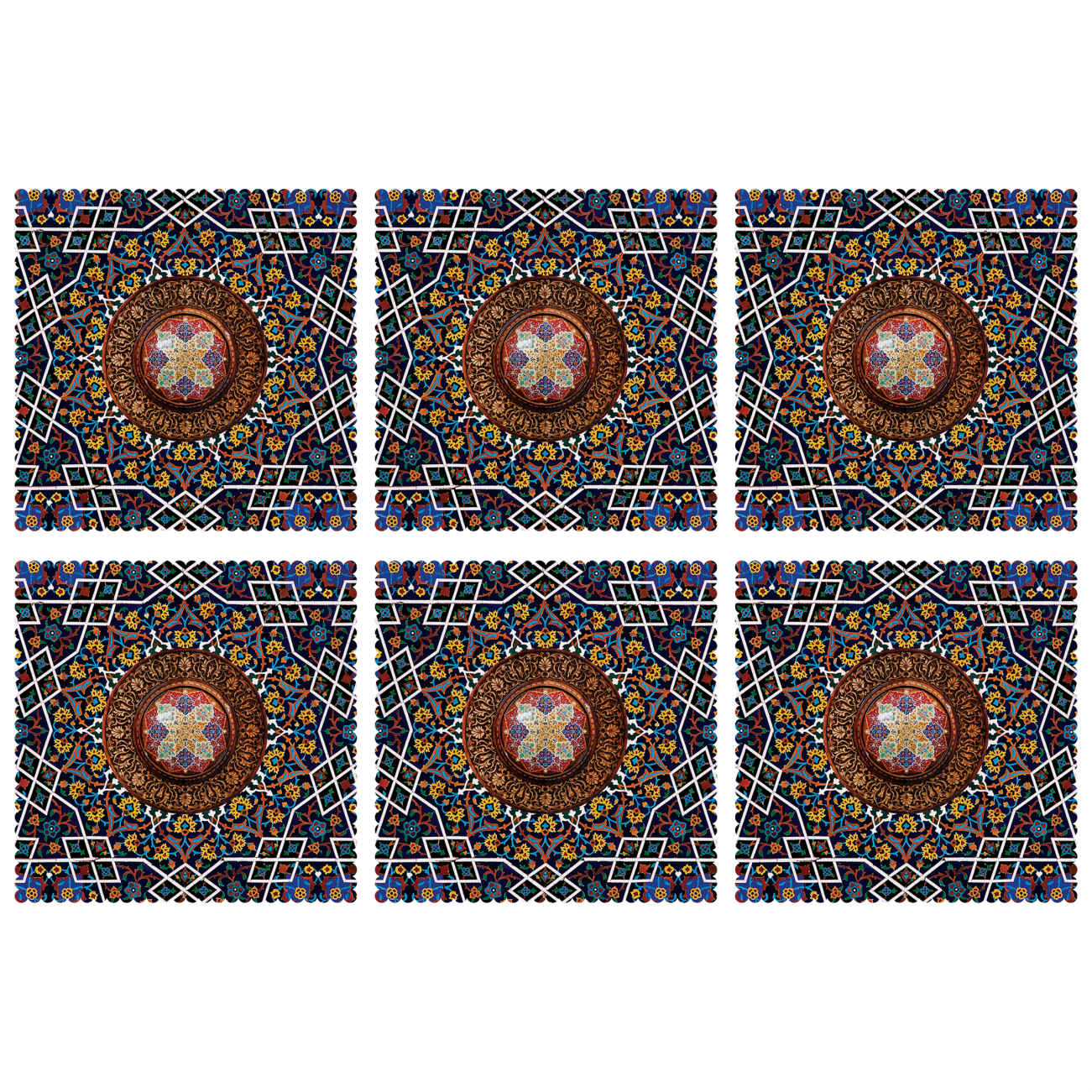 Price and Buy Decorative Geometric Floral Table Mat – A Blend of Style & Tradition (Set of 6)_69020701387ca.jpeg Price and Buy Decorative Geometric Floral Table Mat – A Blend of Style & Tradition (Set of 6) - Image 1