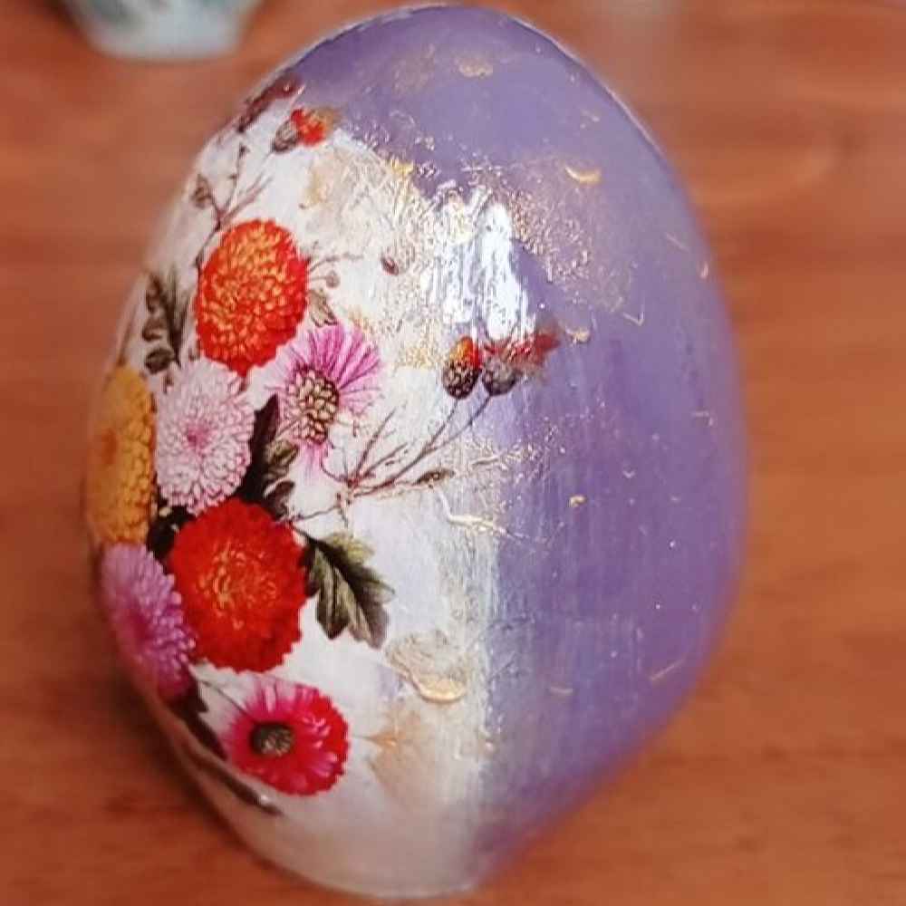 Price and Buy Decorative Hand Painted Pottery Egg – Floral - Image 3
