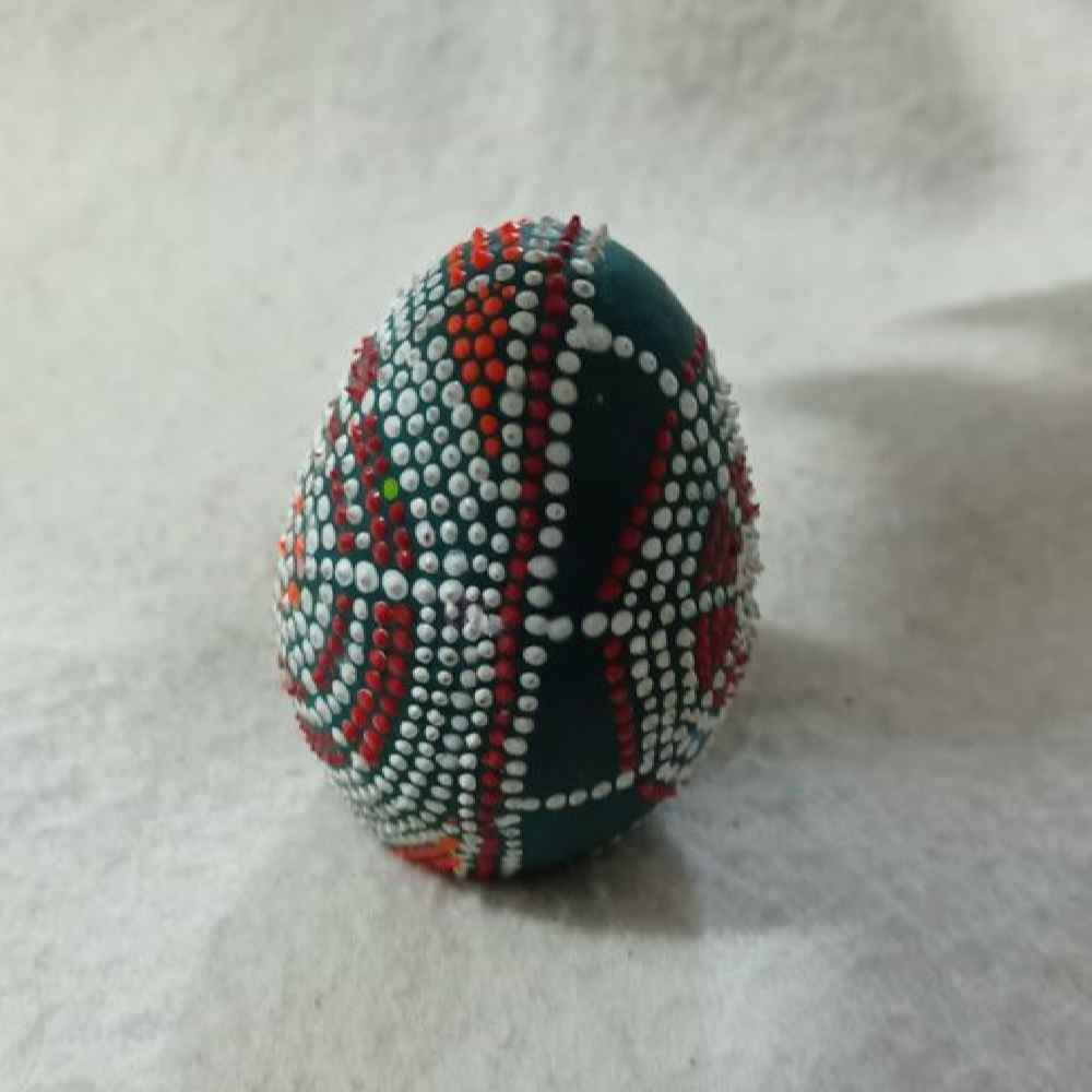 Price and Buy Decorative Hand Painted Pottery Egg – Green Nahal - Image 3