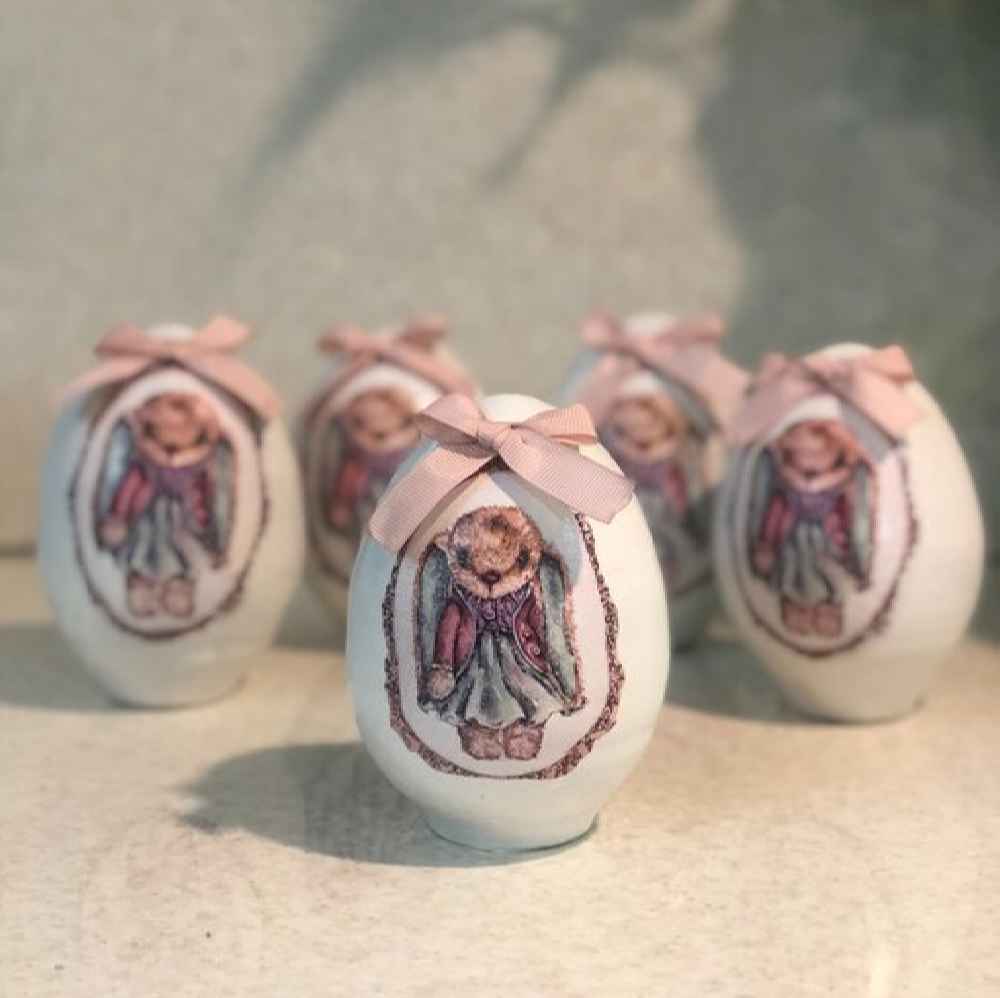 Price and Buy Decorative Hand Painted Pottery Egg – Rabbit - Image 3