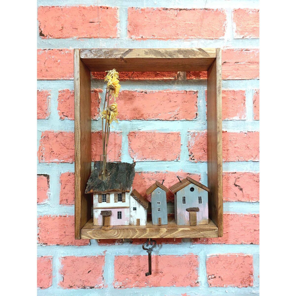 Price and Buy Decorative & Handcrafted Wall Key Holder with 5 Hooks & Cottage Design - Image 5