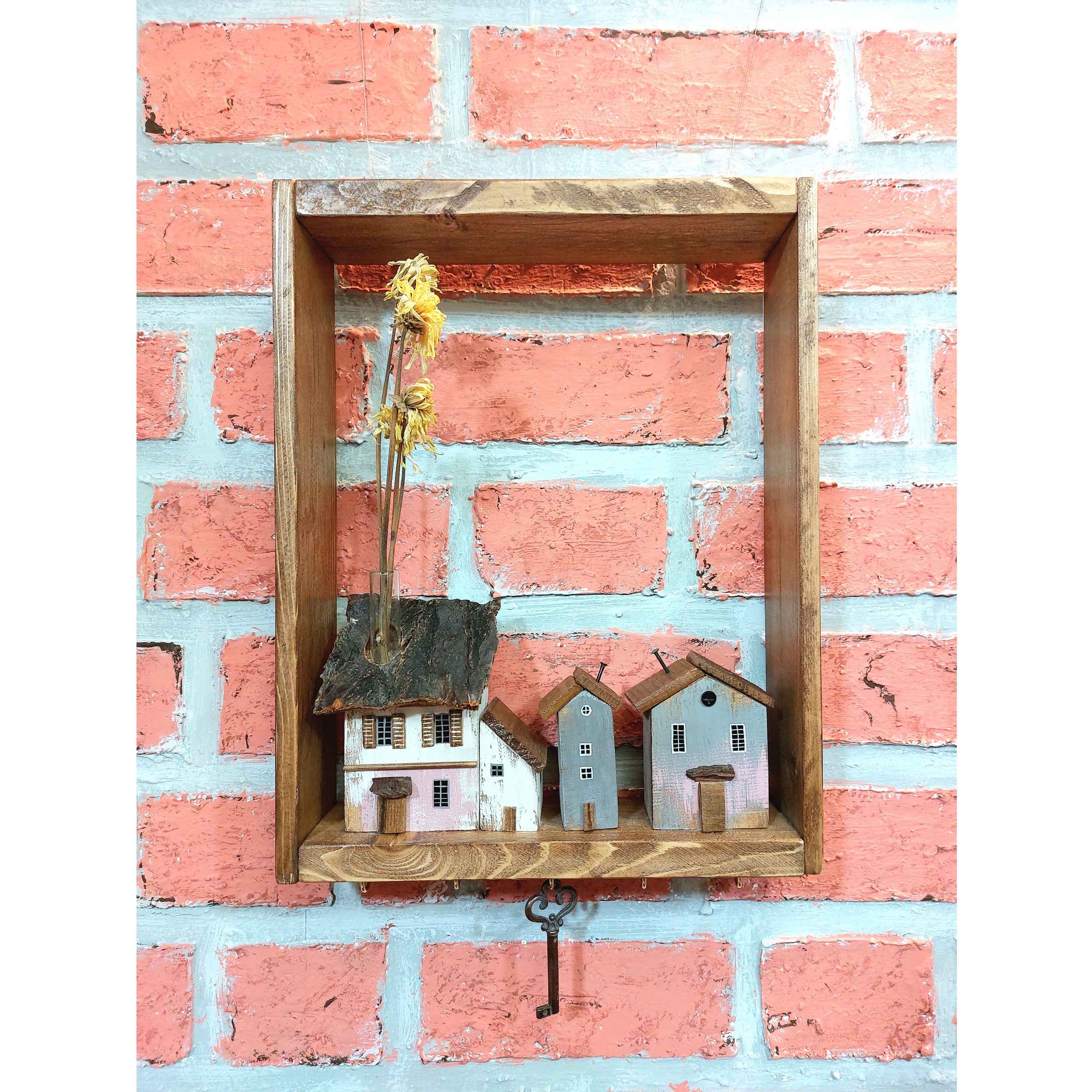 Price and Buy Decorative & Handcrafted Wall Key Holder with 5 Hooks & Cottage Design - Image 5