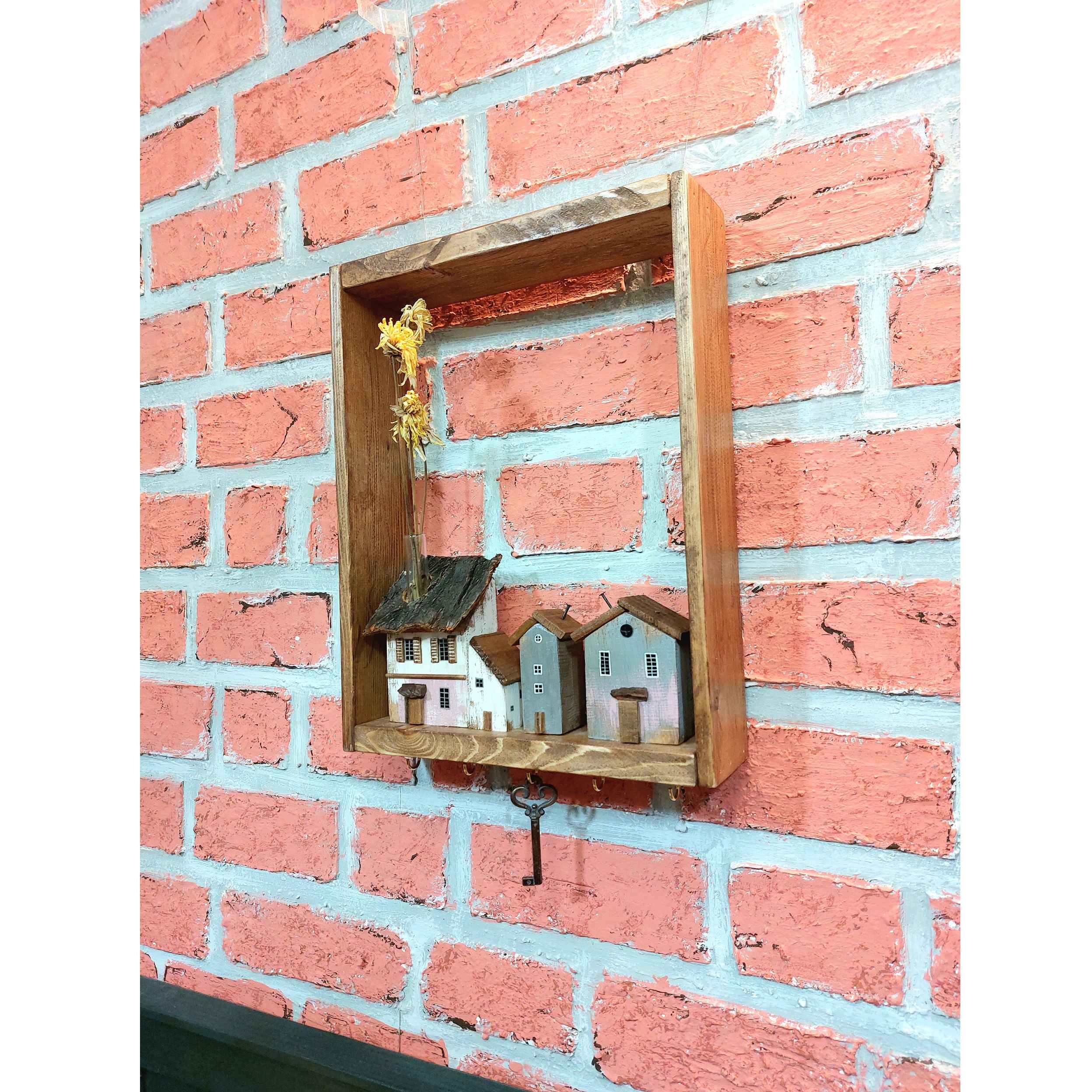 Price and Buy Decorative & Handcrafted Wall Key Holder with 5 Hooks & Cottage Design - Image 10
