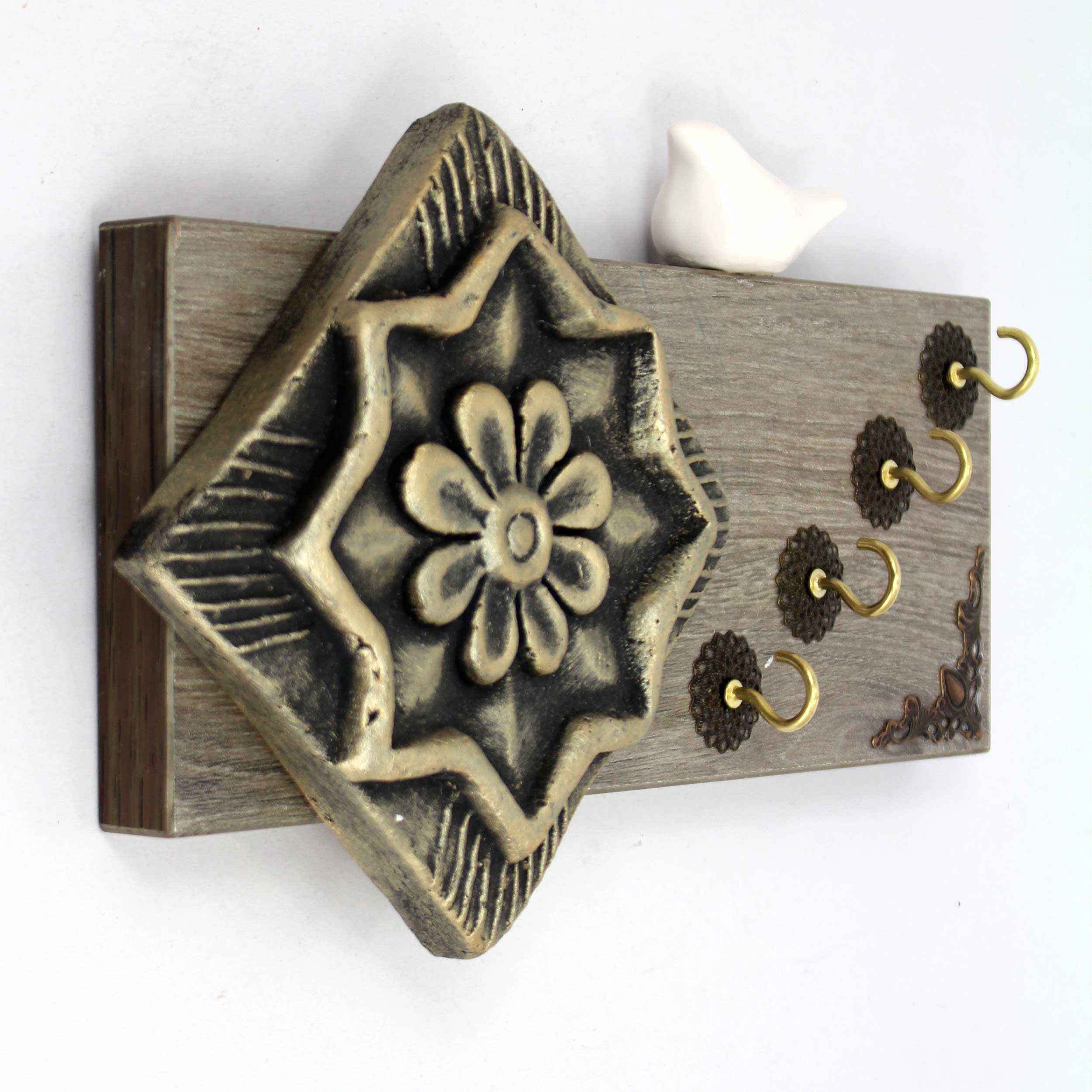 Price and Buy Decorative & Handcrafted Wall Key Holder with Bird Design - Image 3