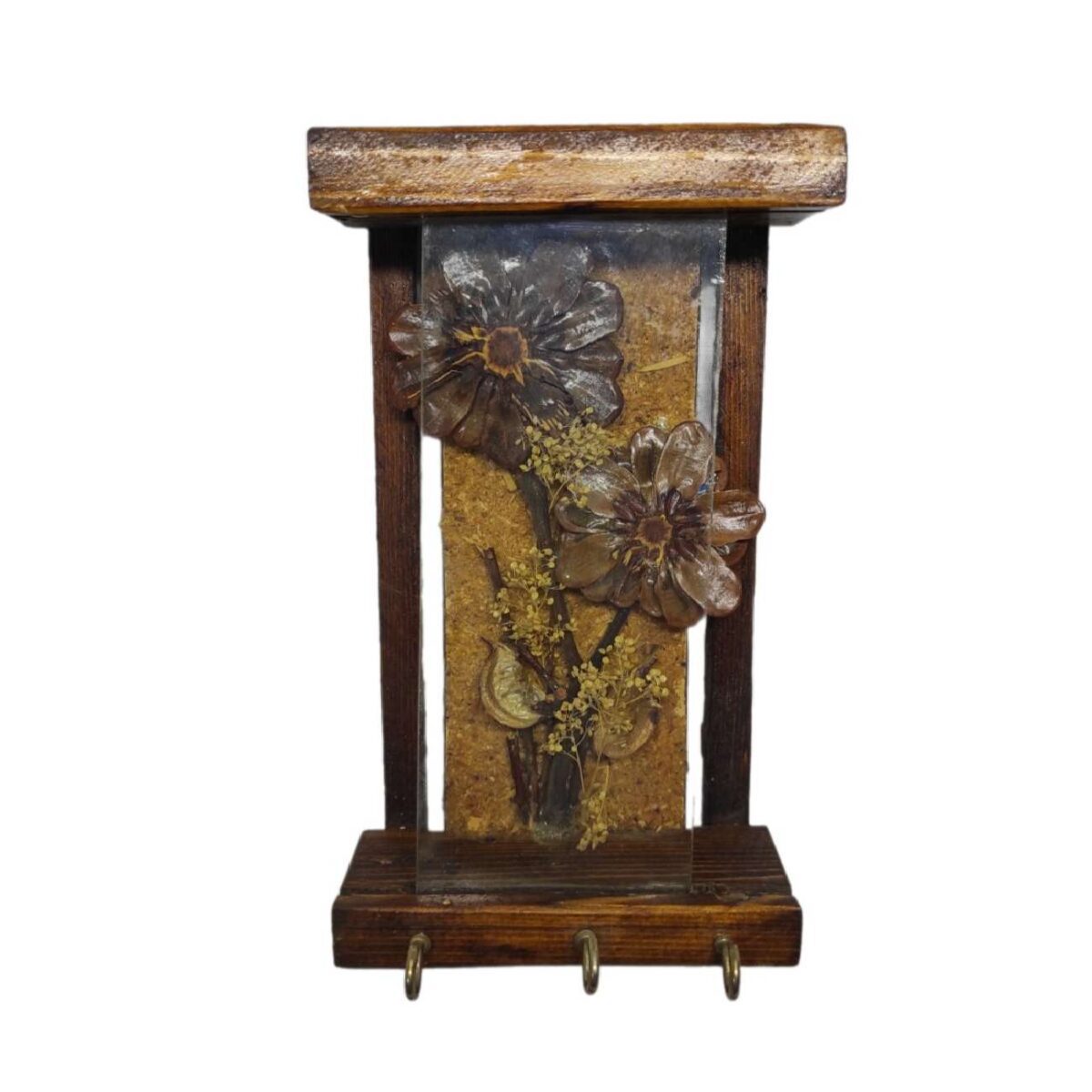 Price and Buy Decorative & Handcrafted Wall Key Holder with Flowers & Glass Design